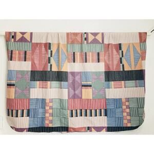 Dan River 90s Abstract Art Sheet Set Retro Single Flat Fitted Graphic Geometric